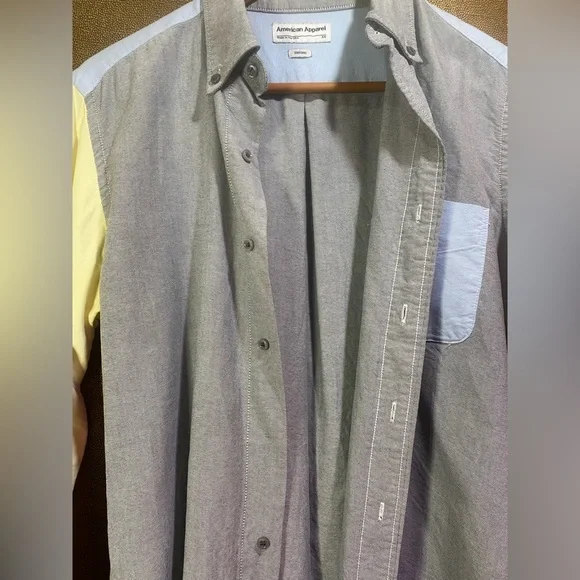 Vintage American Apparel Oxford Colorblock Shirt XS - Y2K/90s Preppy Unisex - Picture 7 of 12